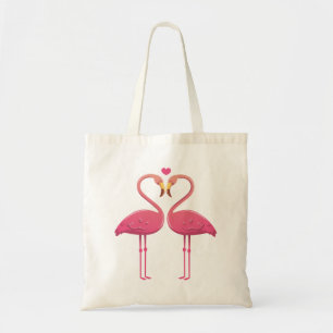 Bolsa Tote Flamingos Rosa Tropical - Casamento, Chá de Noiva