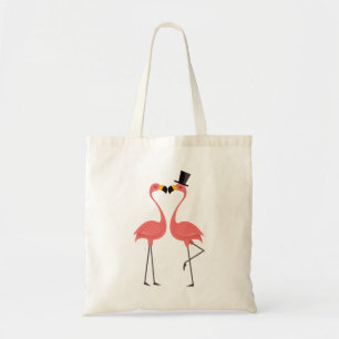 Bolsa Tote Flamingos Rosa Tropical - Casamento, Chá de panel