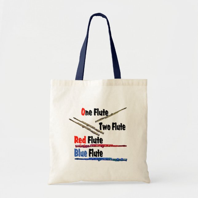 Bolsa Tote Flauta Azul Vermelho (Frente)