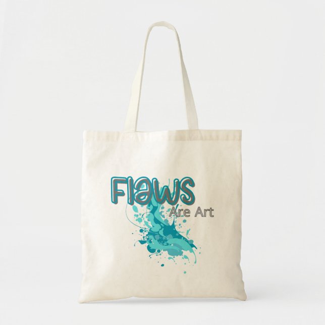 Bolsa Tote Flaws Are Art – Inspirational Abstract Splash Blue (Frente)