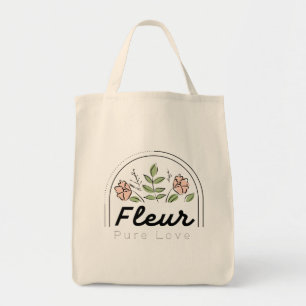 Bolsa Tote Fleur – Logotipo Floral de Amor Puro