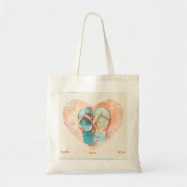Bolsa Tote Flip Flop Heart Beach Tote – Coastal Summer Bag