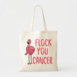 Bolsa Tote Flock You Câncer Flamingo Conscientização do Cânce