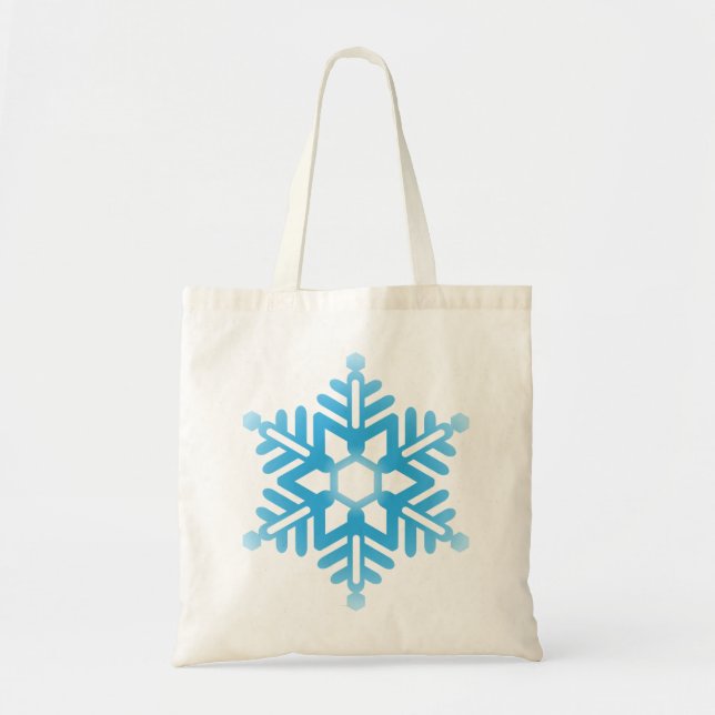 Bolsa Tote Floco de neve azul (Frente)