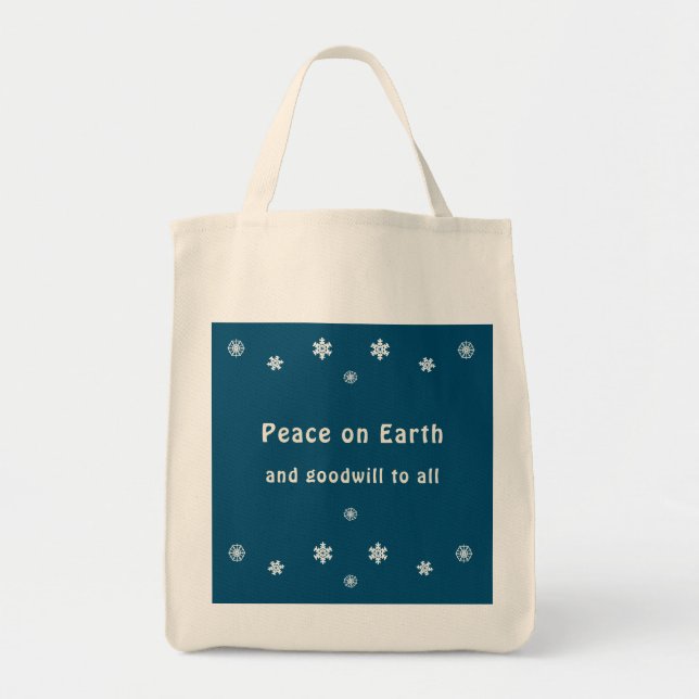 Bolsa Tote Floco de Neve Azul para Lembrete da Terra (Frente)