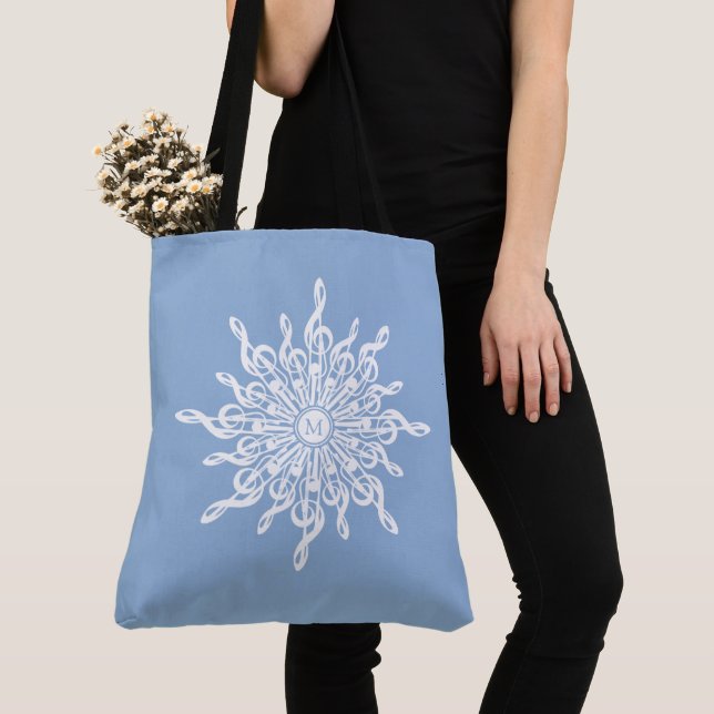 Bolsa Tote Floco de neve G-Clef (Monograma Ornamental) de Inv (Close Up)
