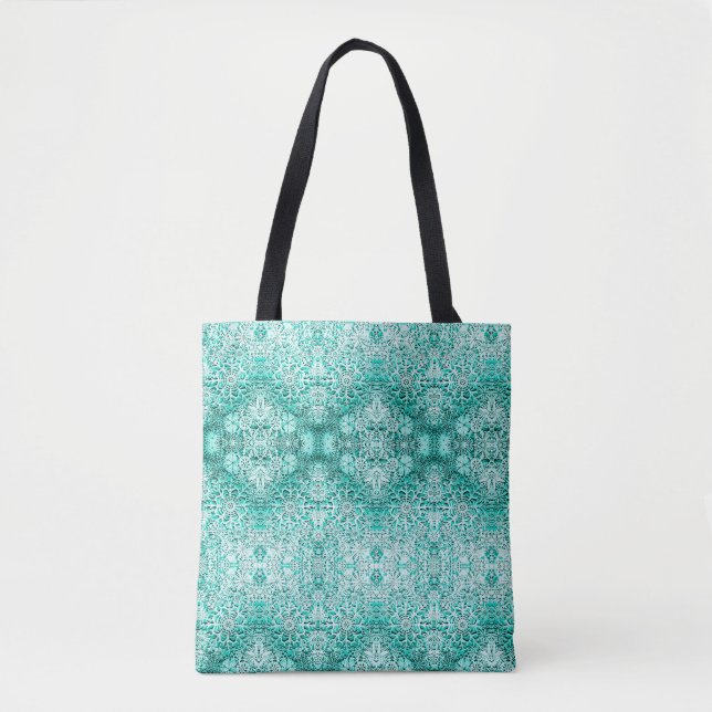 Bolsa Tote Floco de Neve Verde de Lillien (Frente)