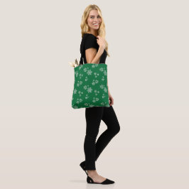 Bolsa Tote Flocos de Floco de Neve Feitos à Mão - Verde Claro