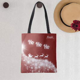 Bolsa Tote Flocos de neve de inverno brancos sob Papais noeis