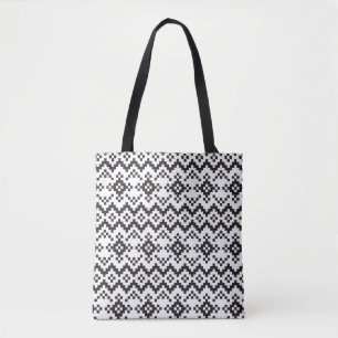 Bolsa Tote Flocos de Neve do Natal Fair Isle Sem Semente Patt