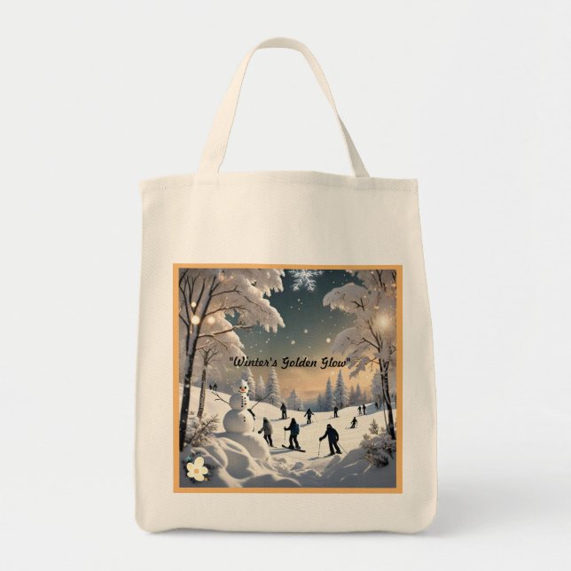 Bolsa Tote Flocos de neve e sorrisos (Frente)
