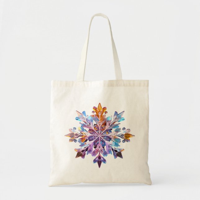 Bolsa Tote "Flocos de neve iridescentes (Frente)