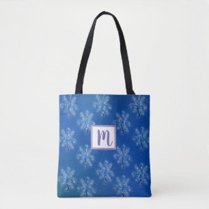 Bolsa Tote Flocos de Neve Monograma