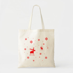 Bolsa Tote Flocos de neve vermelhos simples modernos dos