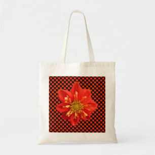 Bolsa Tote Flor alaranjada da dália do jardim botânico