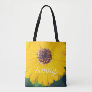 Bolsa Tote Flor amarela clara após chuva