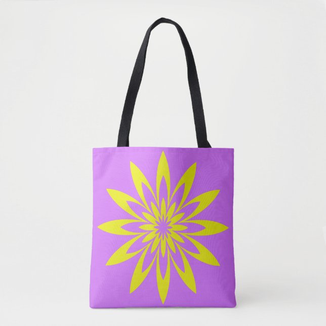 Bolsa Tote Flor Amarela Roxa (Frente)