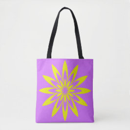 Bolsa Tote Flor Amarelo-Roxo