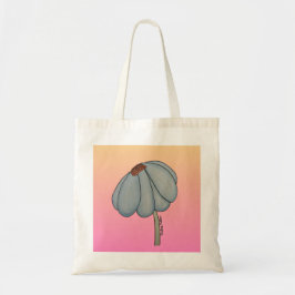 Bolsa Tote Flor azul com fundo rosa
