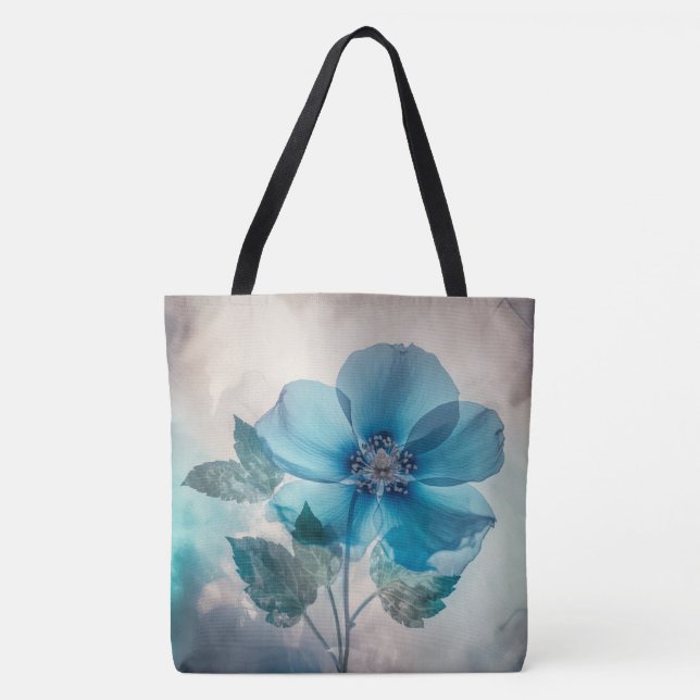 Bolsa Tote Flor Azul Eetéreo (Frente)