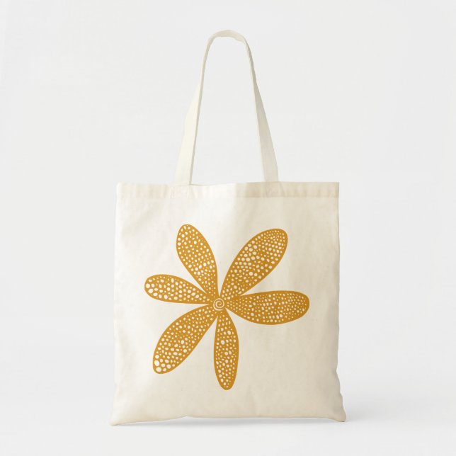 Bolsa Tote Flor bonito - Castanho Ouro (Frente)