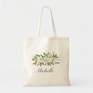 Bolsa Tote Flor Branca Antiquado do Jardim Personalizado