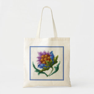 Bolsa Tote Flor brilhante bordada mão