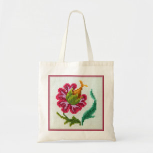Bolsa Tote Flor brilhante bordada mão 3