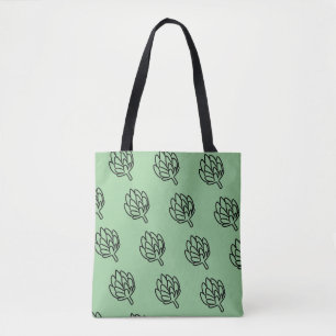 Bolsa Tote Flor comestível vegetal das alcachofras da