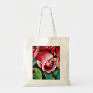 Bolsa Tote Flor cor-de-rosa da arte da pintura da aguarela do
