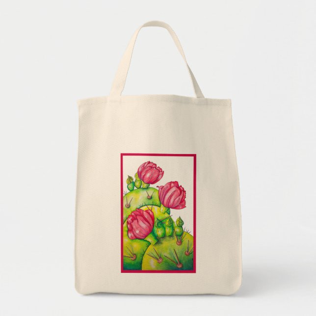 Bolsa Tote Flor da pera espinhosa (Frente)