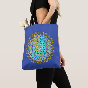 Bolsa Tote Flor da Vida - Adornos de Flores Vintage 1