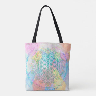 Bolsa Tote Flor da Vida / Blume des Lebens - coração de amor