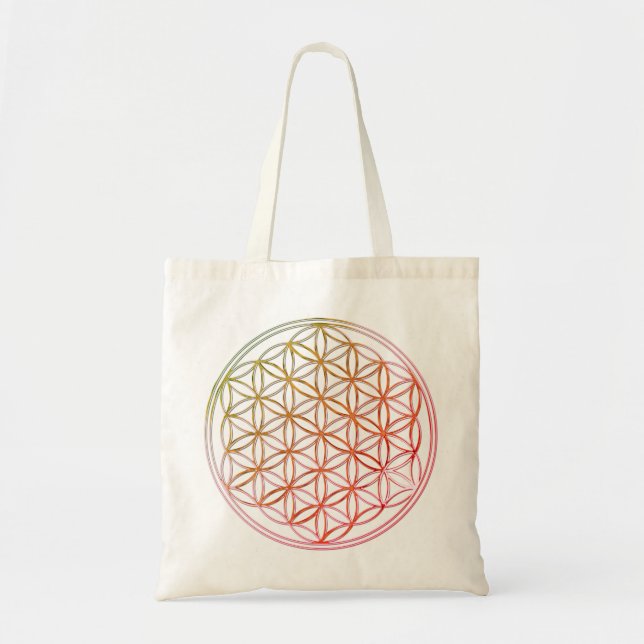 Bolsa Tote Flor Da Vida | colorido (Frente)