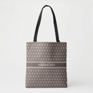 Bolsa Tote Flor da Vida em Marrom
