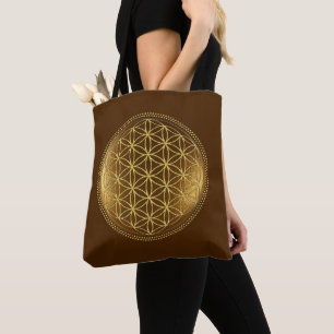 Bolsa Tote FLOR DA VIDA - Medalha de Geometria Sagrada 1