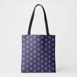 Bolsa Tote Flor da vida - padrão prateado + seu traseiro.