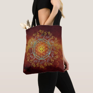 Bolsa Tote Flor Da Vida - Vintage Ornament Mandala 1