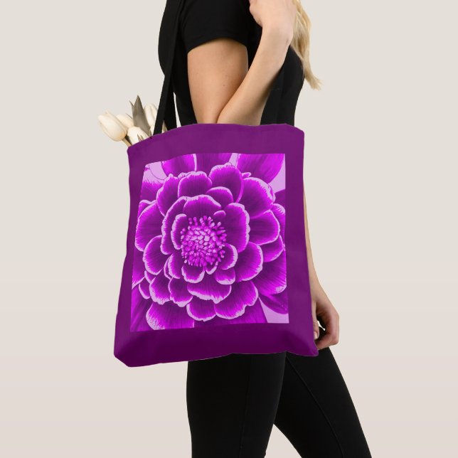 Bolsa Tote Flor Dahlia Roxo (Close Up)