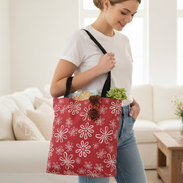 Bolsa Tote Flor de alimentação vermelha e retrorreflector bra