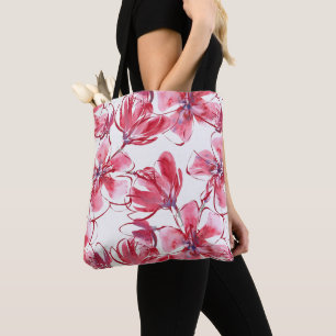 Bolsa Tote Flor de Aquarela