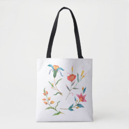 Bolsa Tote Flor de aquarela colorida
