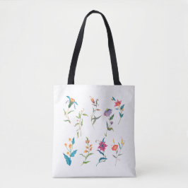 Bolsa Tote Flor de aquarela colorida II