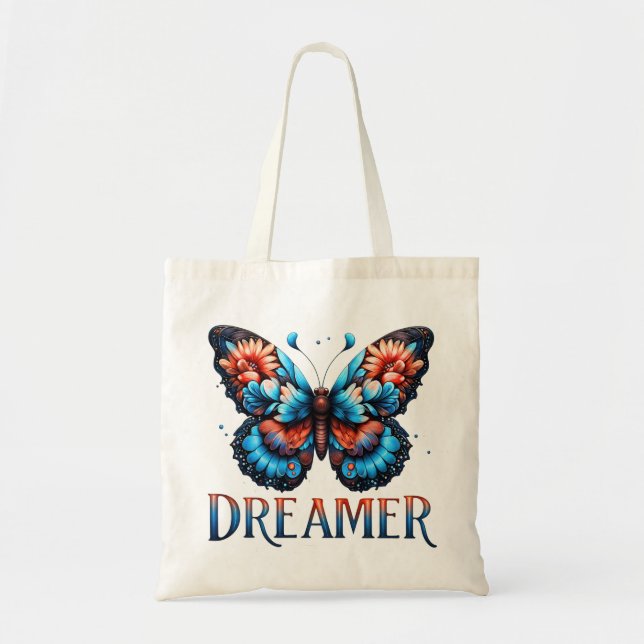 Bolsa Tote Flor de Borboleta Sonhadora (Frente)