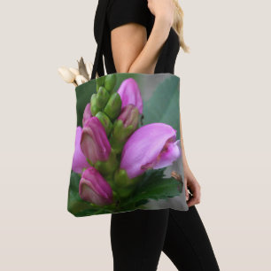 Bolsa Tote Flor de Cabeça de Tartaruga Rosa