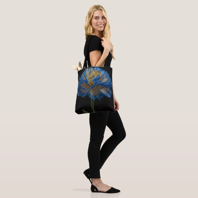 Bolsa Tote Flor De Cárnação Azul E Amarelo, (No(a) Modelo)