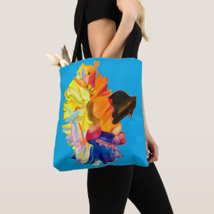 Bolsa Tote Flor de cor aquosa do craveiro colorida