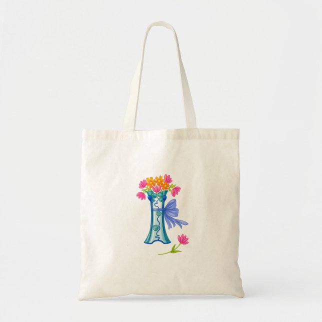 Bolsa Tote flor de cor da água (Frente)