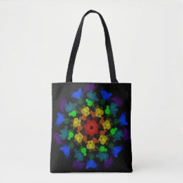 Bolsa Tote Flor de cores arco-íris