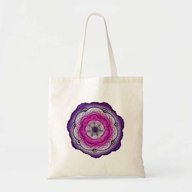 Bolsa Tote Flor De Dodó Rosa E Roxo (Frente)